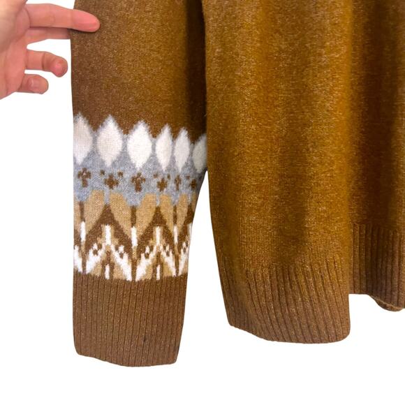 CeCe Fair Isle Funnel Neck Knit Sweater Long Sleeve Size XL Cabincore Gorpcore - Picture 4 of 10
